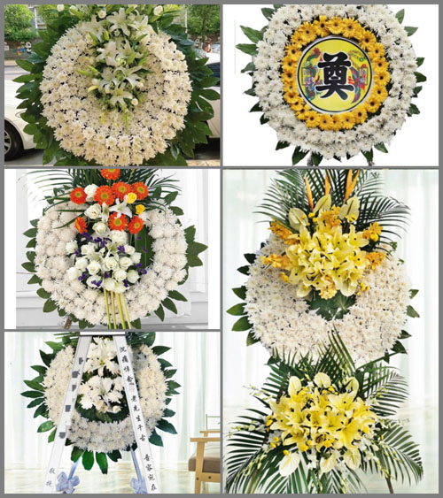 广东佛山市禅城区石湾镇街道番村村花圈速递